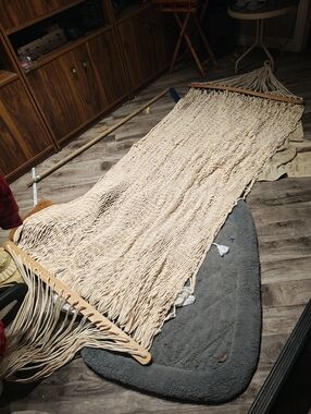 New Cotton And Wood Hammock
